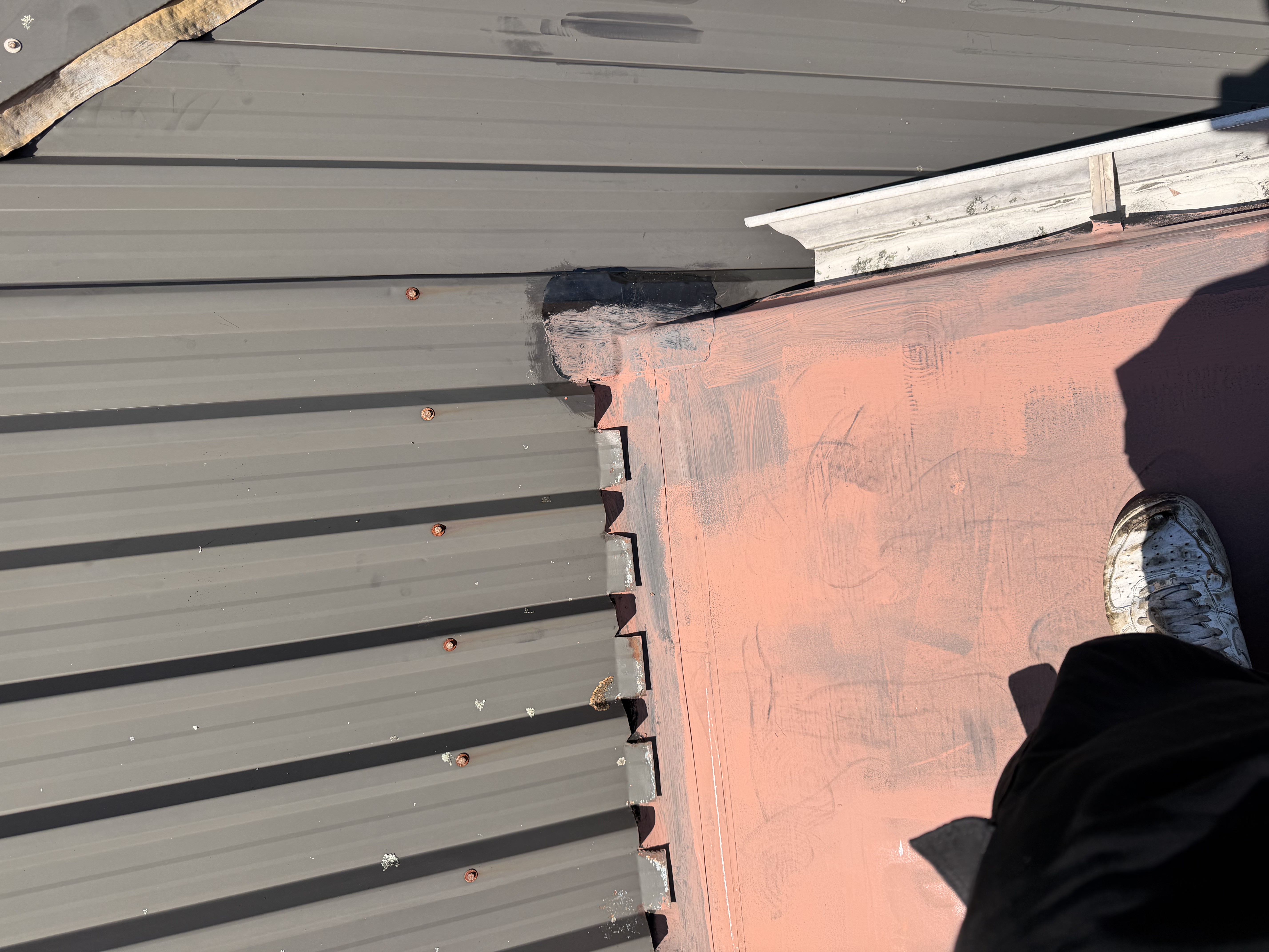Roof liquid membrane application for waterproofing repair