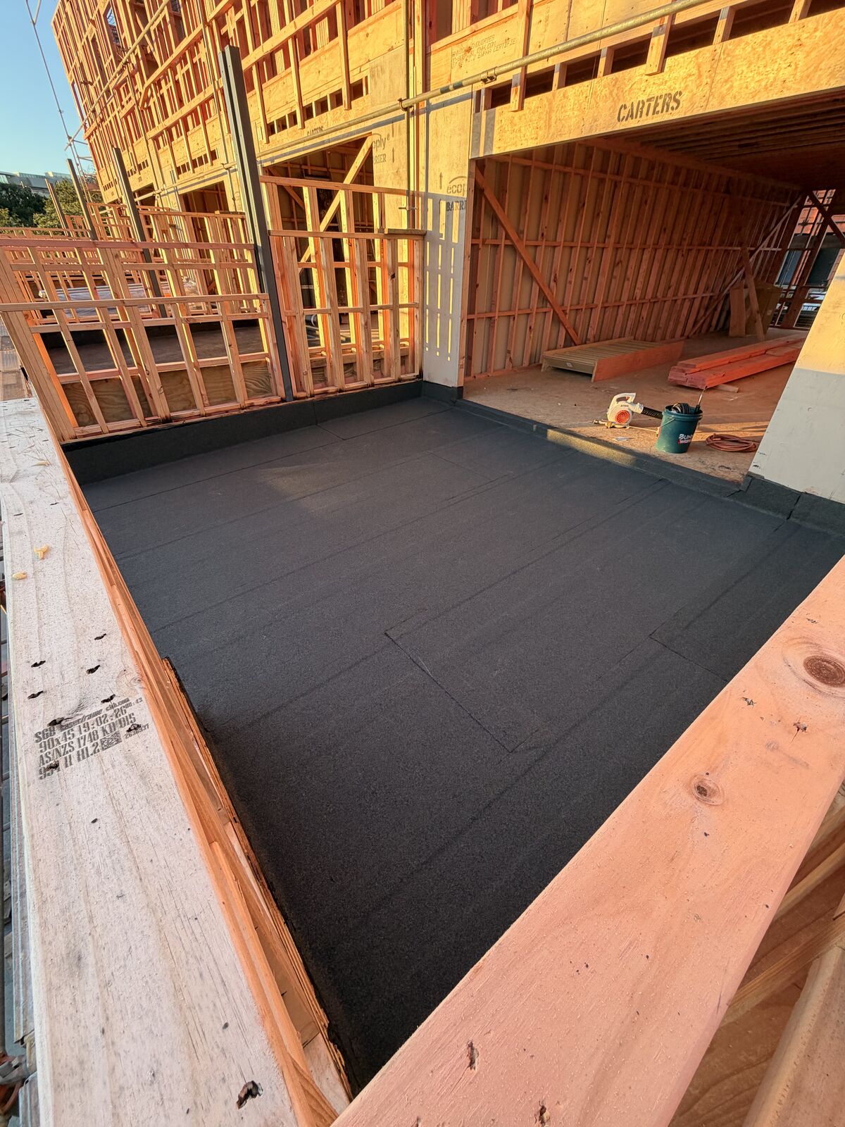 Torch-on waterproofing Manukau — Nuraply 3PM membrane detailing around penetration