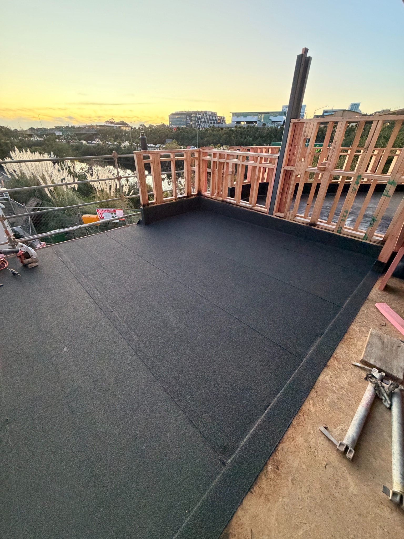 Flat roof waterproofing membrane installation New Zealand