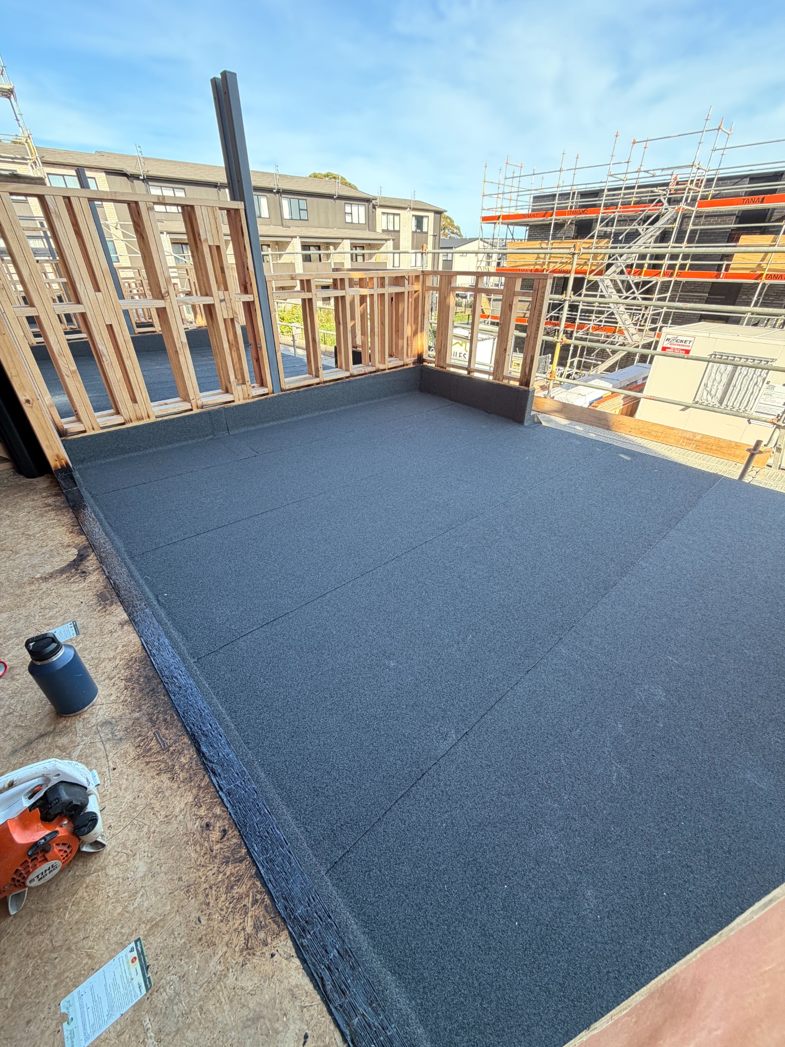 Torch-on membrane deck waterproofing project Auckland