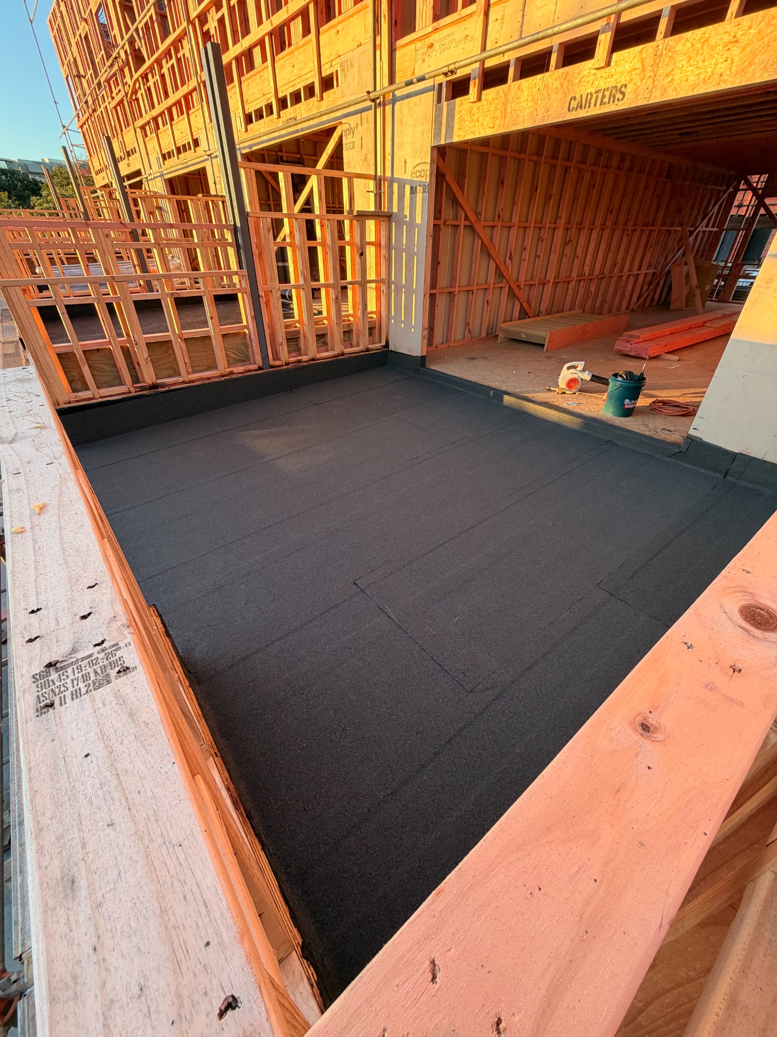 Flat roof waterproofing membrane installation in New Zealand