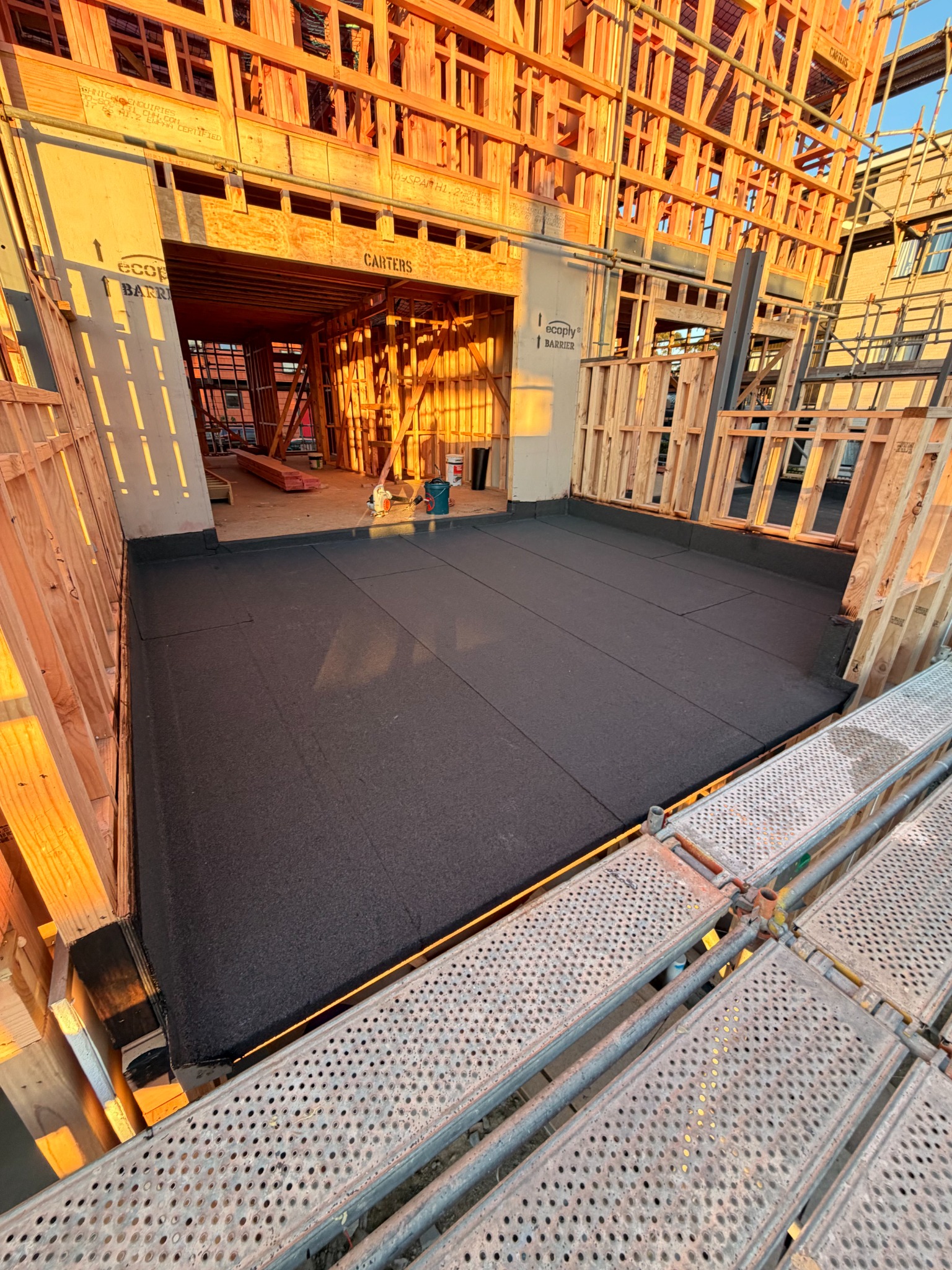 Torch-on membrane deck waterproofing project in Auckland