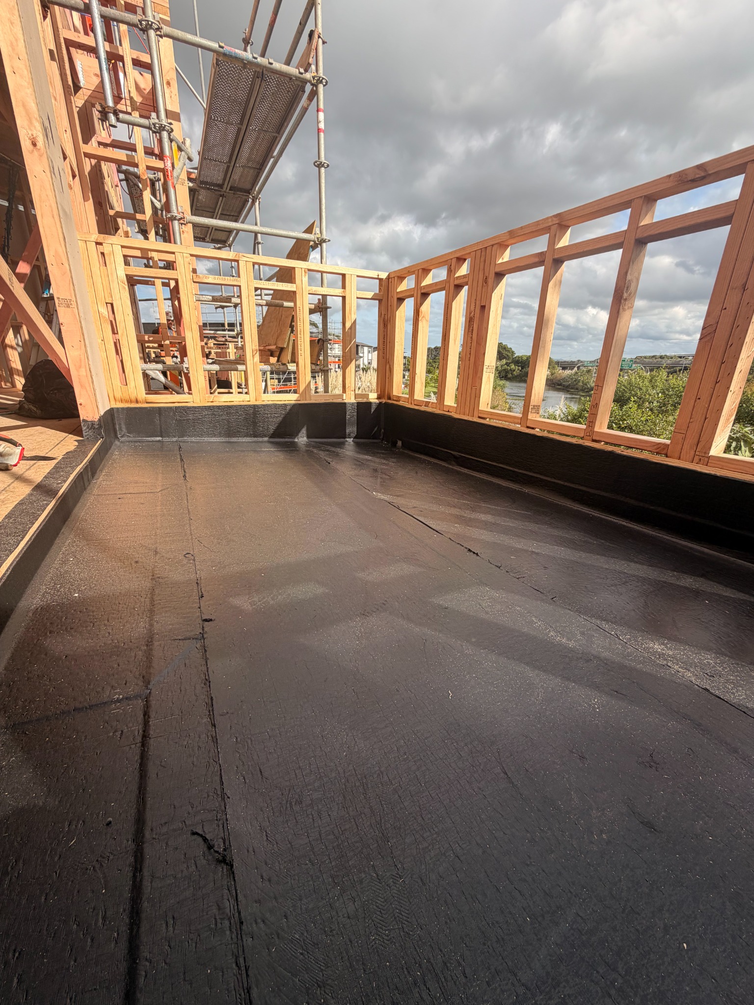 Waterproofing membrane installation with upstand detailing